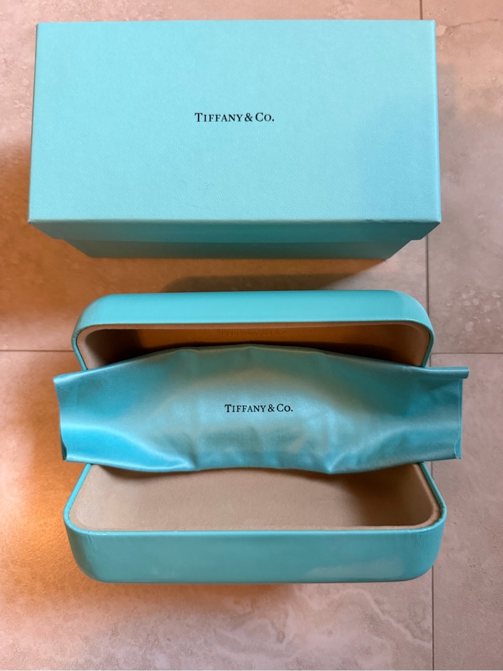 Tiffany & Co. Blue Jewelry Sunglasses Box with Dust Cover and Gift Box